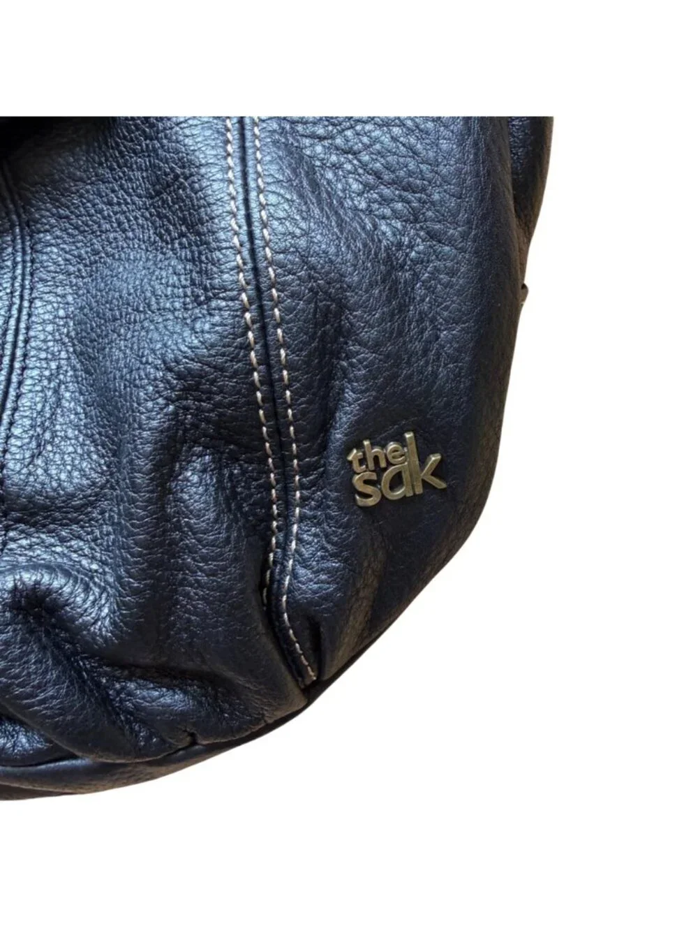 The Sak Deena Women's Crossbody Bag Black Pebbled Leather Flap Messenger Purse